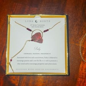 Necklace, Ruby and brass